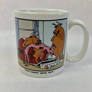 Vintage The Far Side Gary Larson Mug Cup Inflatable Doll Cow Gift Comics 80s